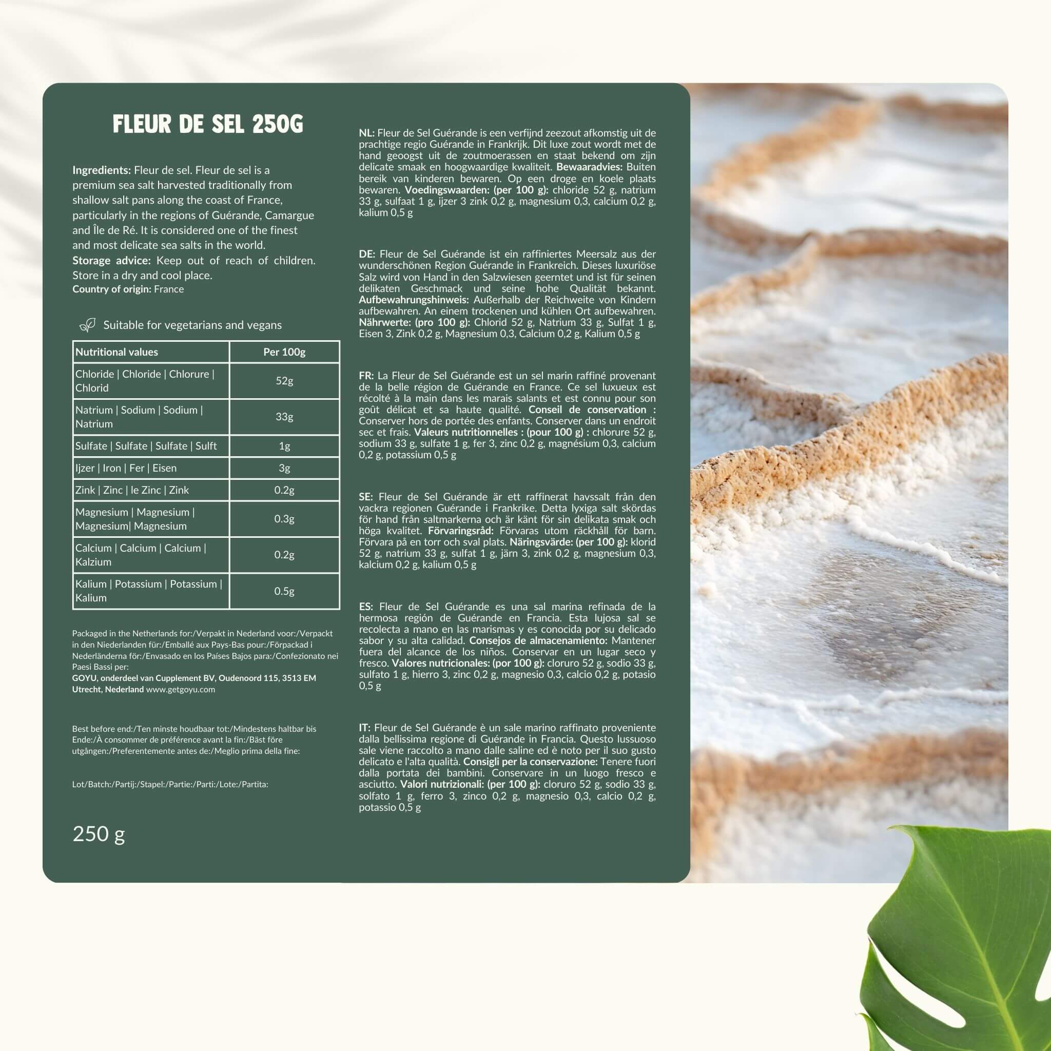 Fleur de Sel de Guérande 250 grams | Pure Salt | Cupplement – GOYU