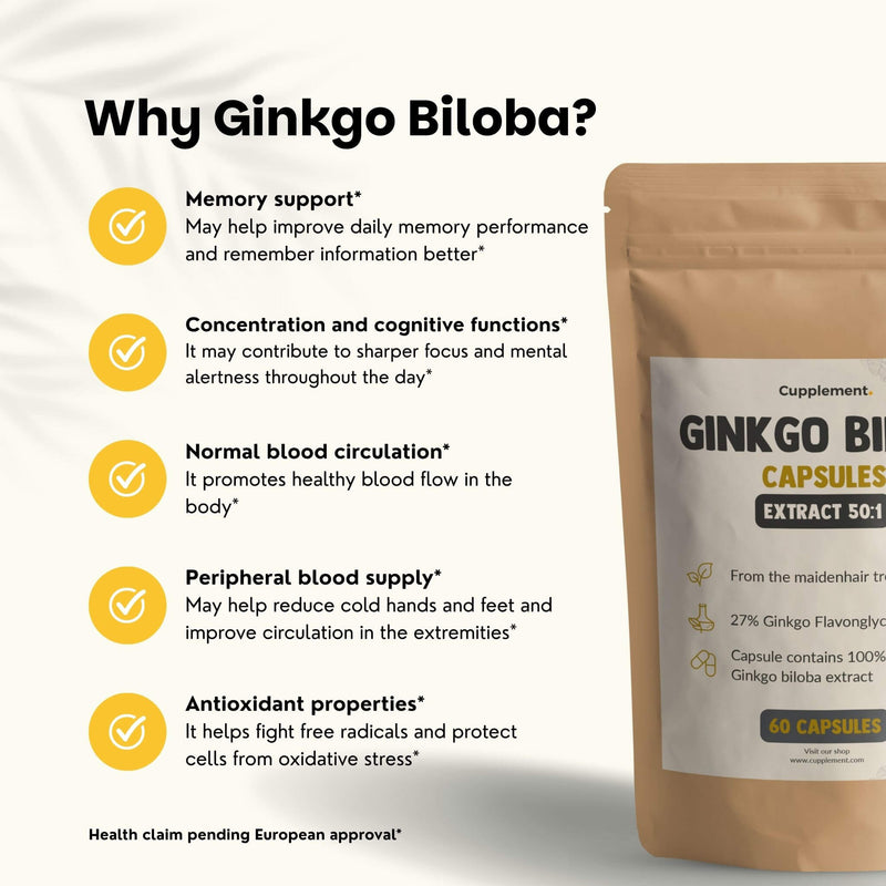 Ginkgo Biloba extract capsules goyu supplement superfood