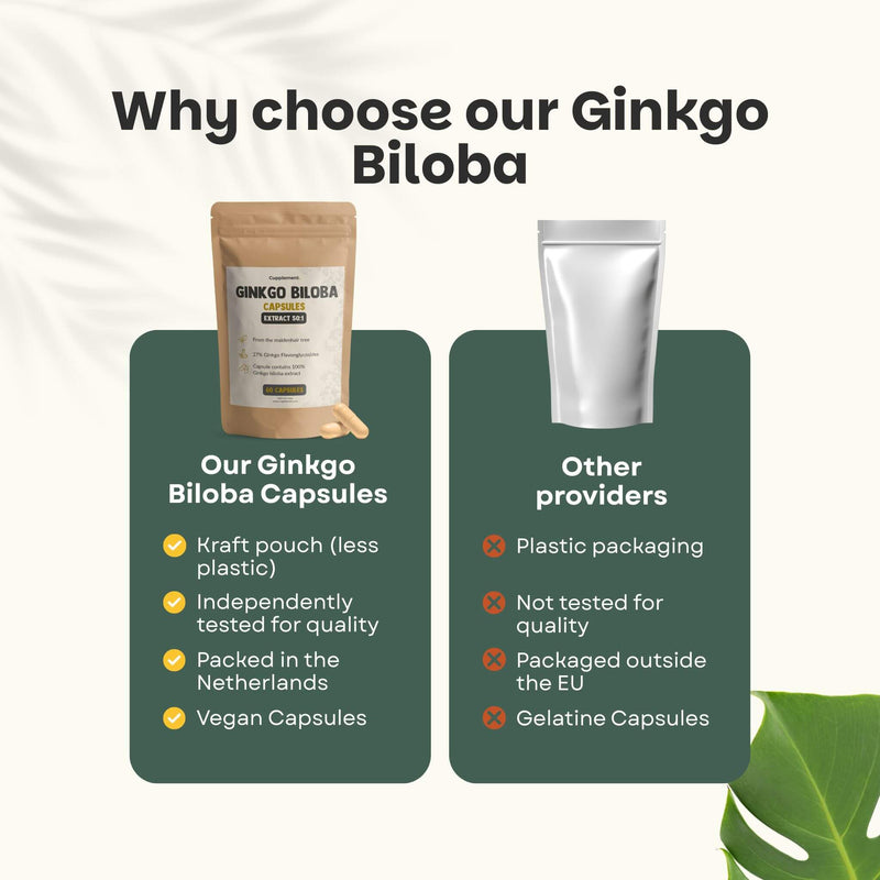Ginkgo Biloba extract capsules goyu supplement superfood