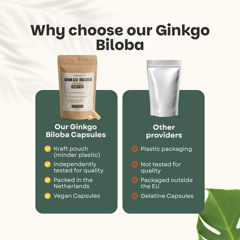 Ginkgo Biloba extract capsules goyu supplement superfood