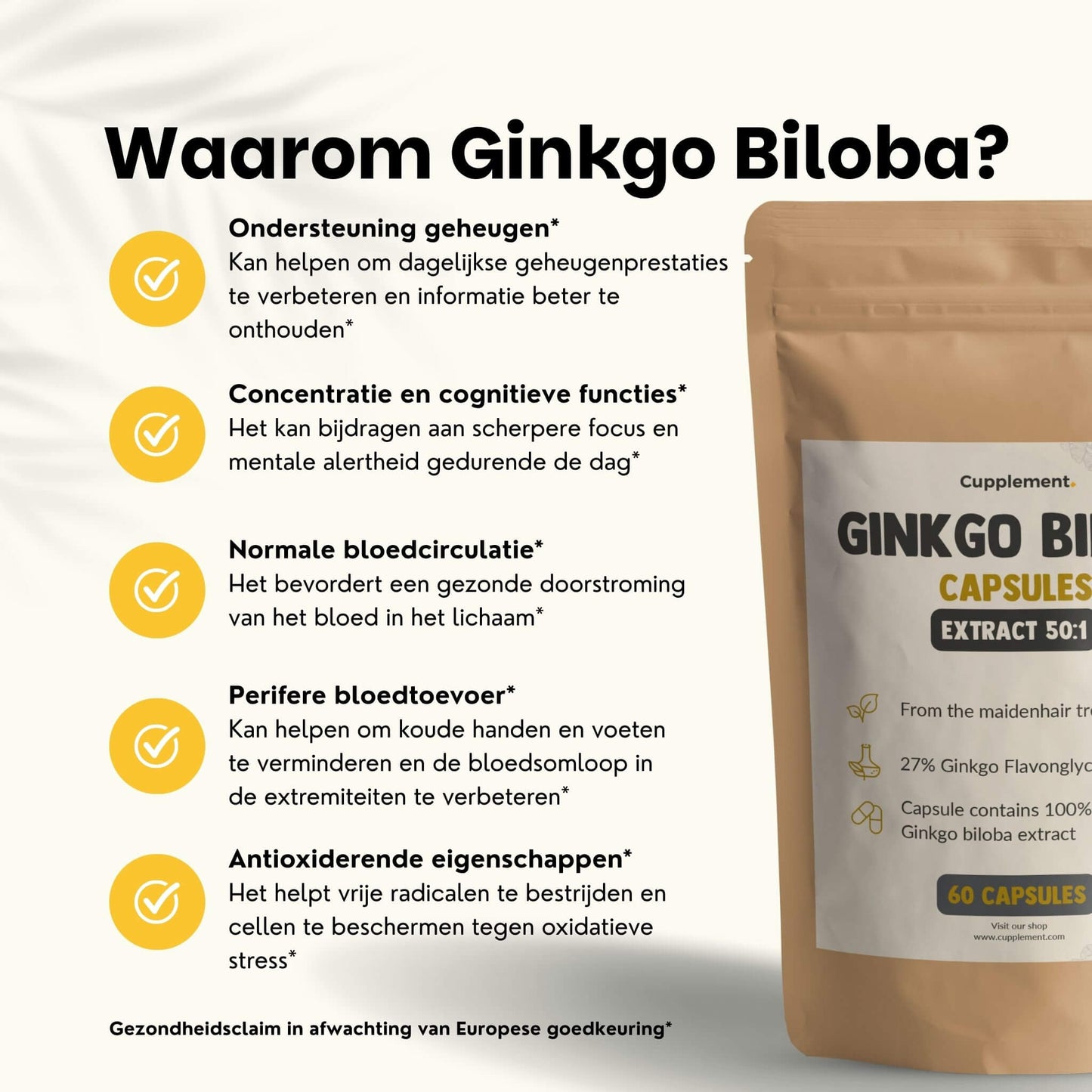 Ginkgo Biloba extract capsules goyu supplement superfood