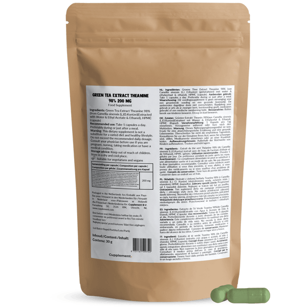 Green tea extract L-theanine capsules goyu supplement superfood