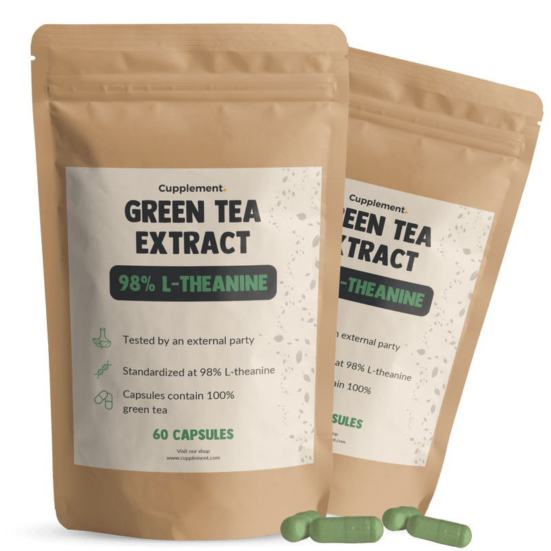 Green tea extract L-theanine capsules goyu supplement superfood