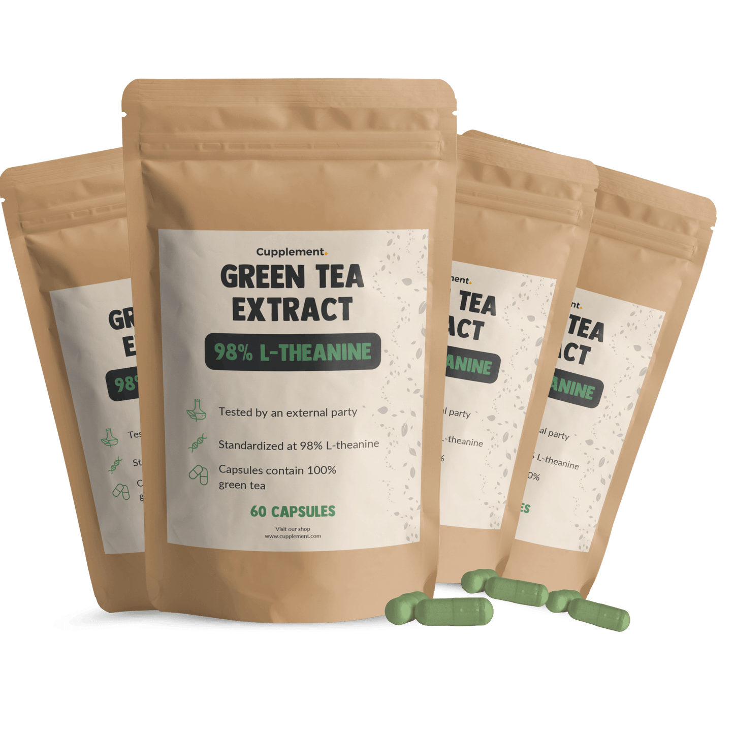 Green tea extract L-theanine capsules goyu supplement superfood