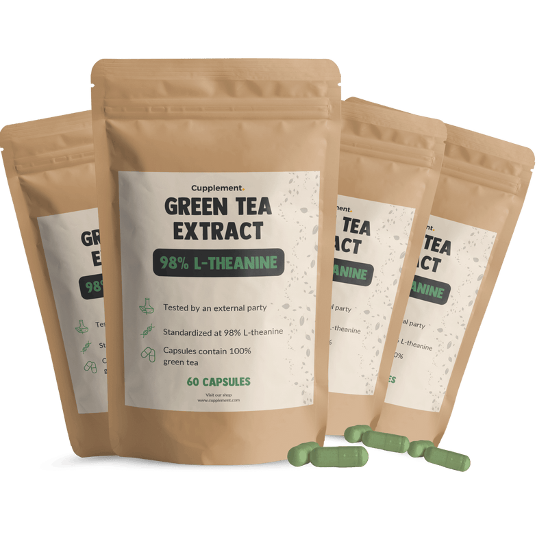 Green tea extract L-theanine capsules goyu supplement superfood