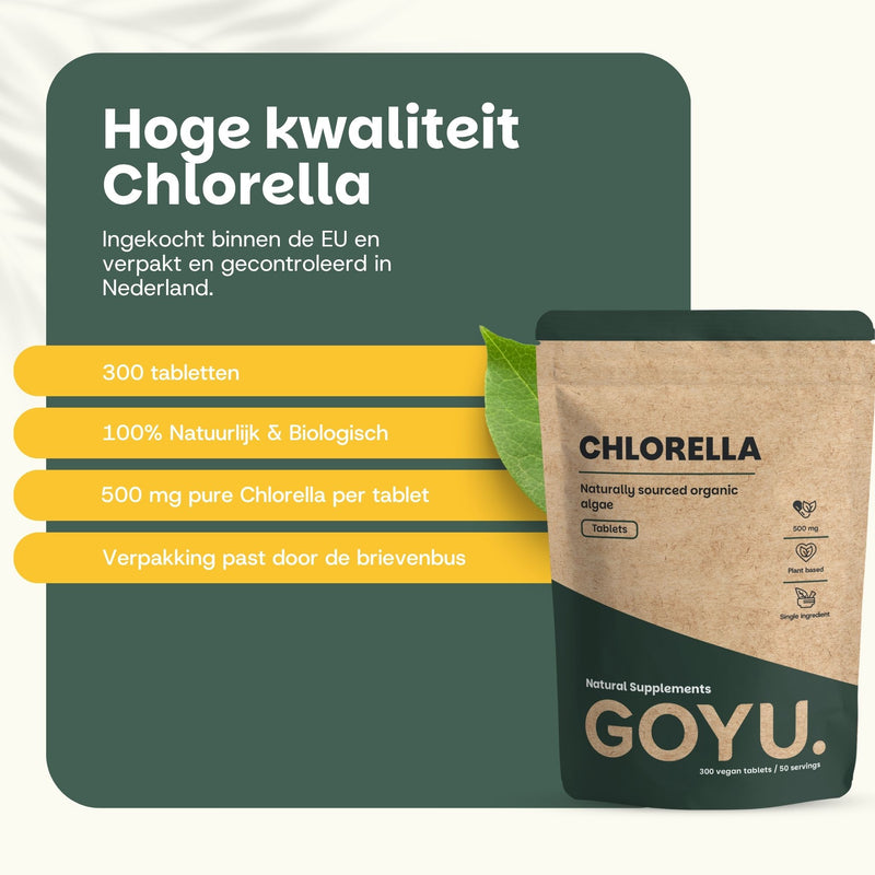 Biologische Chlorella tabletten goyu superfood supplement