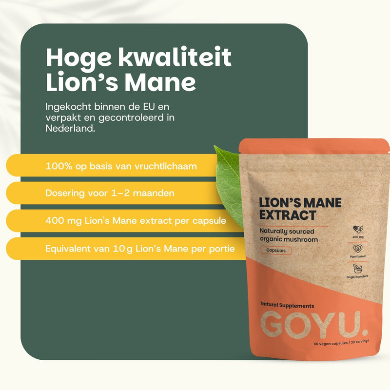 Lions Mane extract capsules goyu superfood supplement