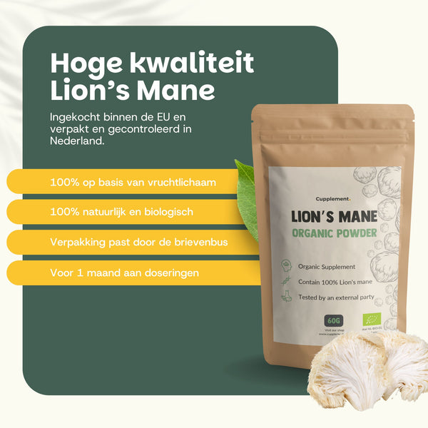 Lion's Mane Poeder Biologisch