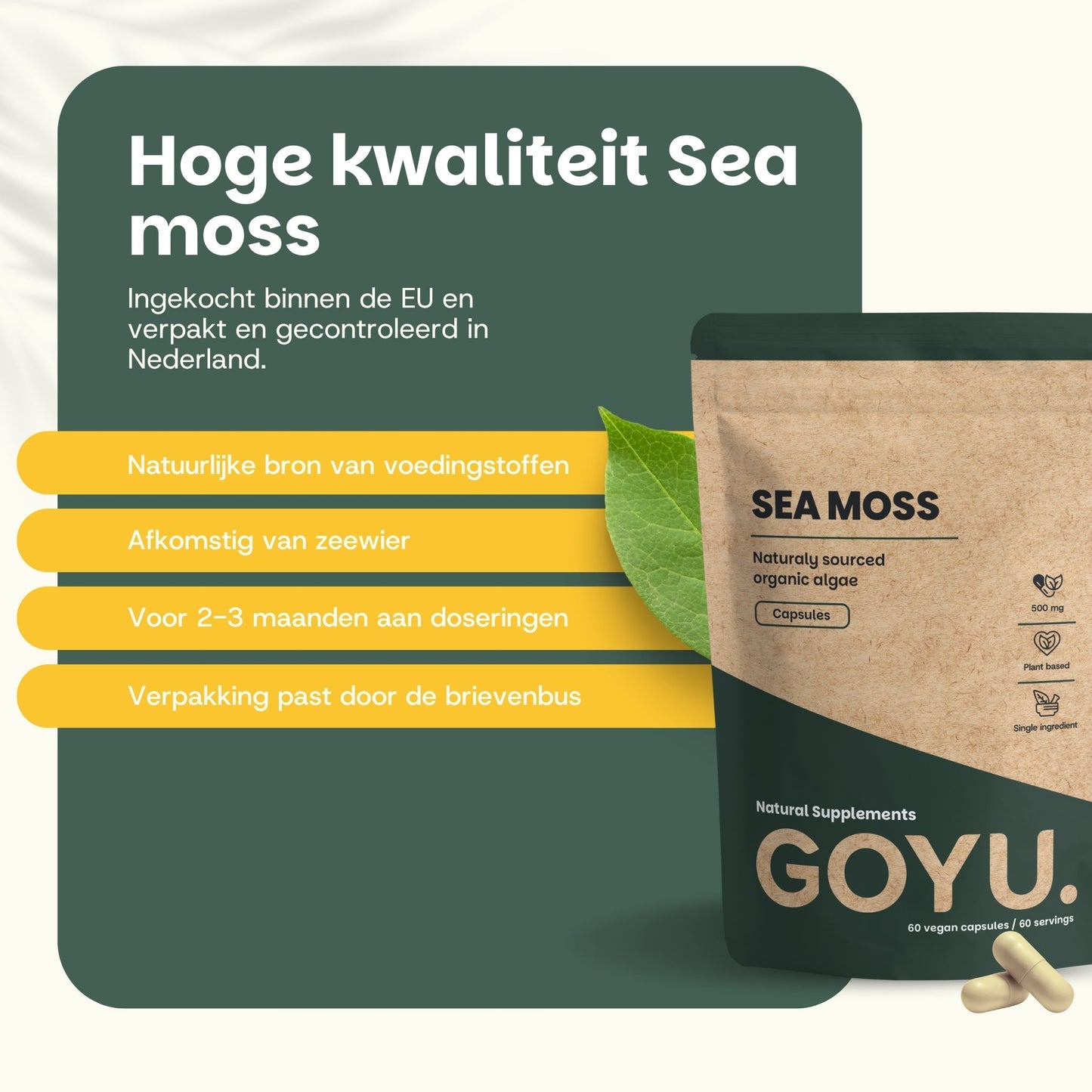 Biologische Sea Moss capsules goyu superfood supplement