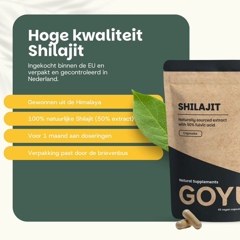 Shilajit extract capsules goyu superfood supplement