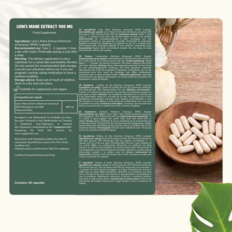 Lions Mane extract capsules goyu superfood supplement