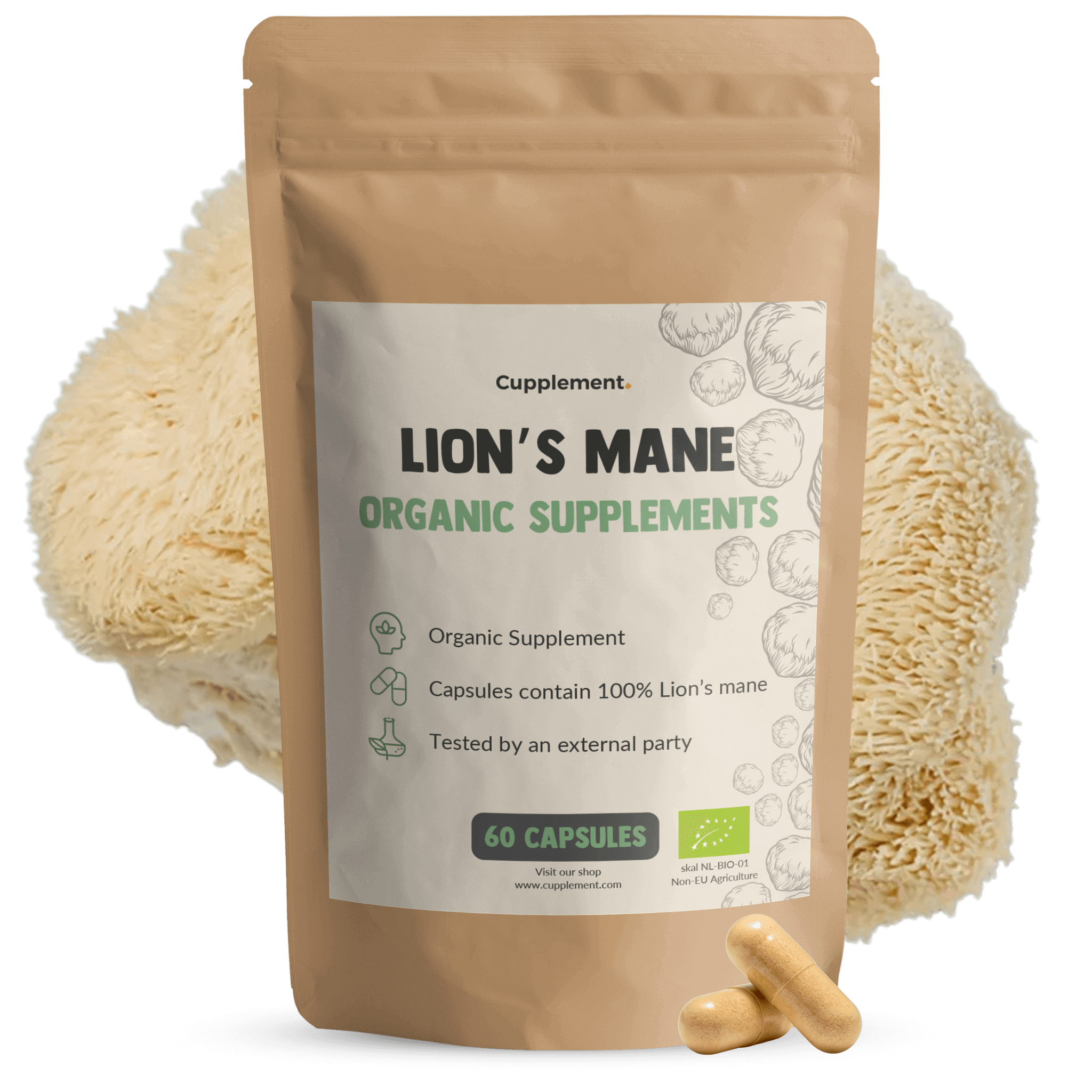 Lions mane capsules goyu supplement superfood
