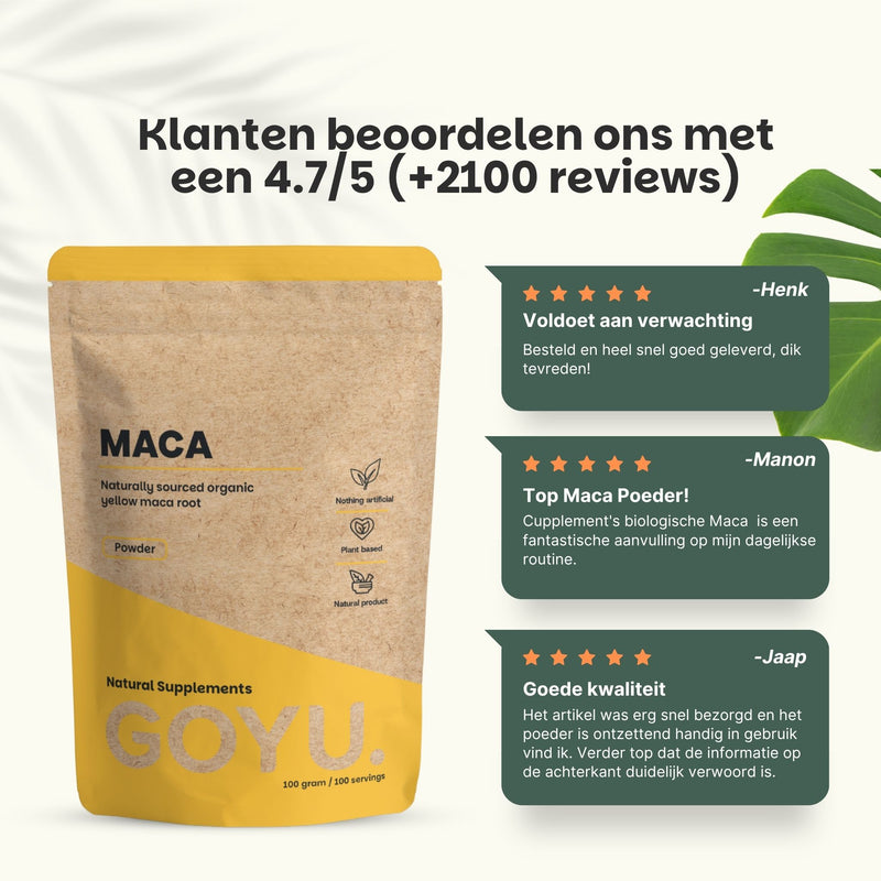 Biologisch Maca poeder goyu supplement superfood