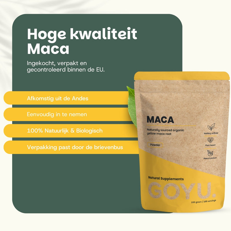 Biologisch Maca poeder goyu supplement superfood