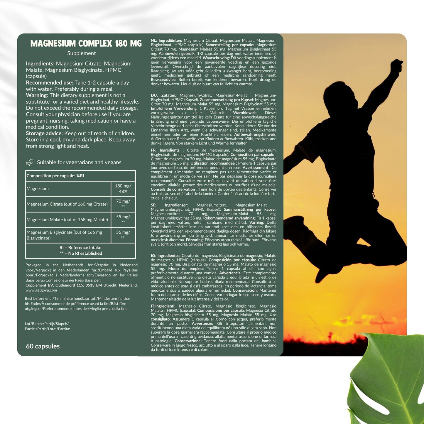 Magnesium capsules goyu superfood supplement