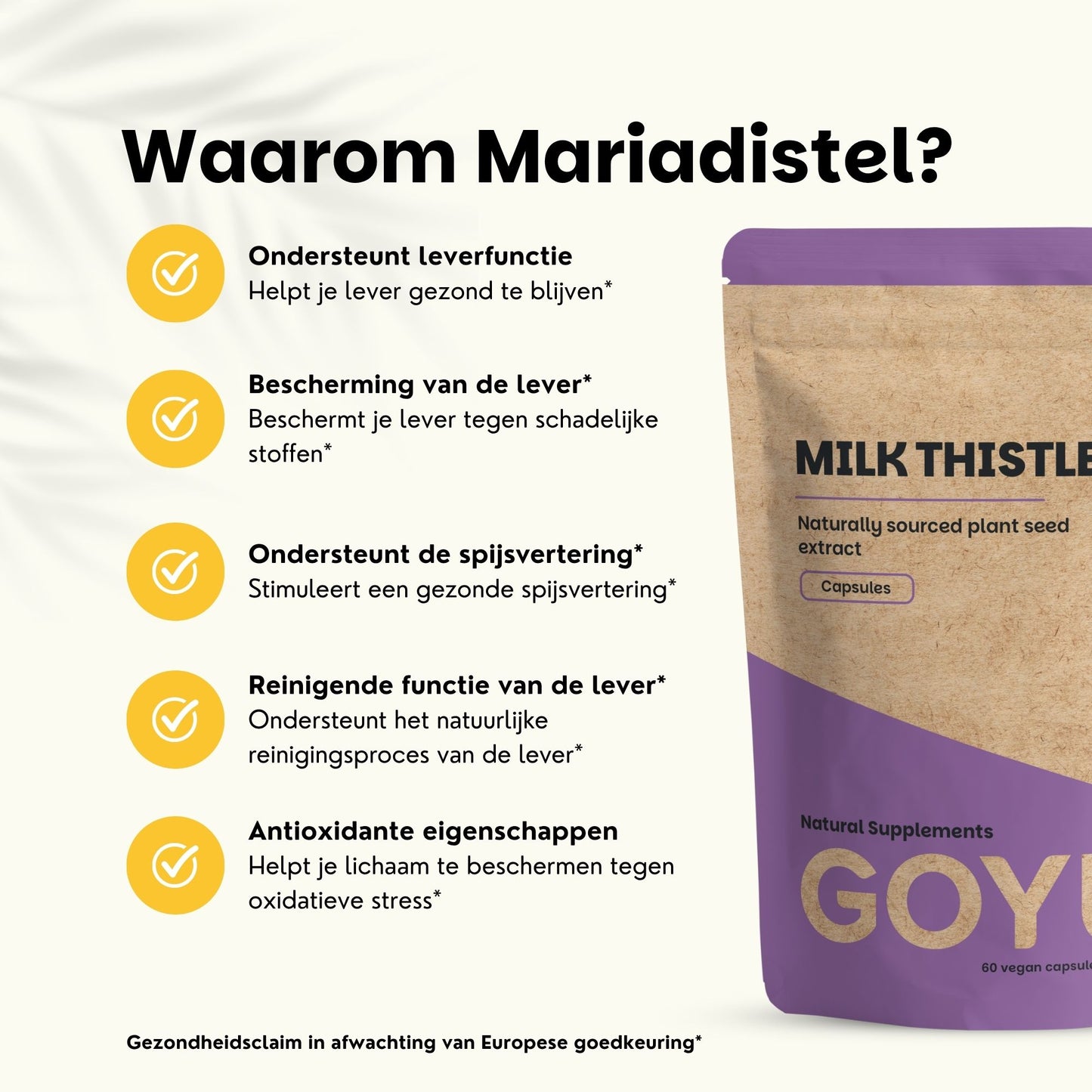 Mariadistel extract capsules goyu supplement superfood