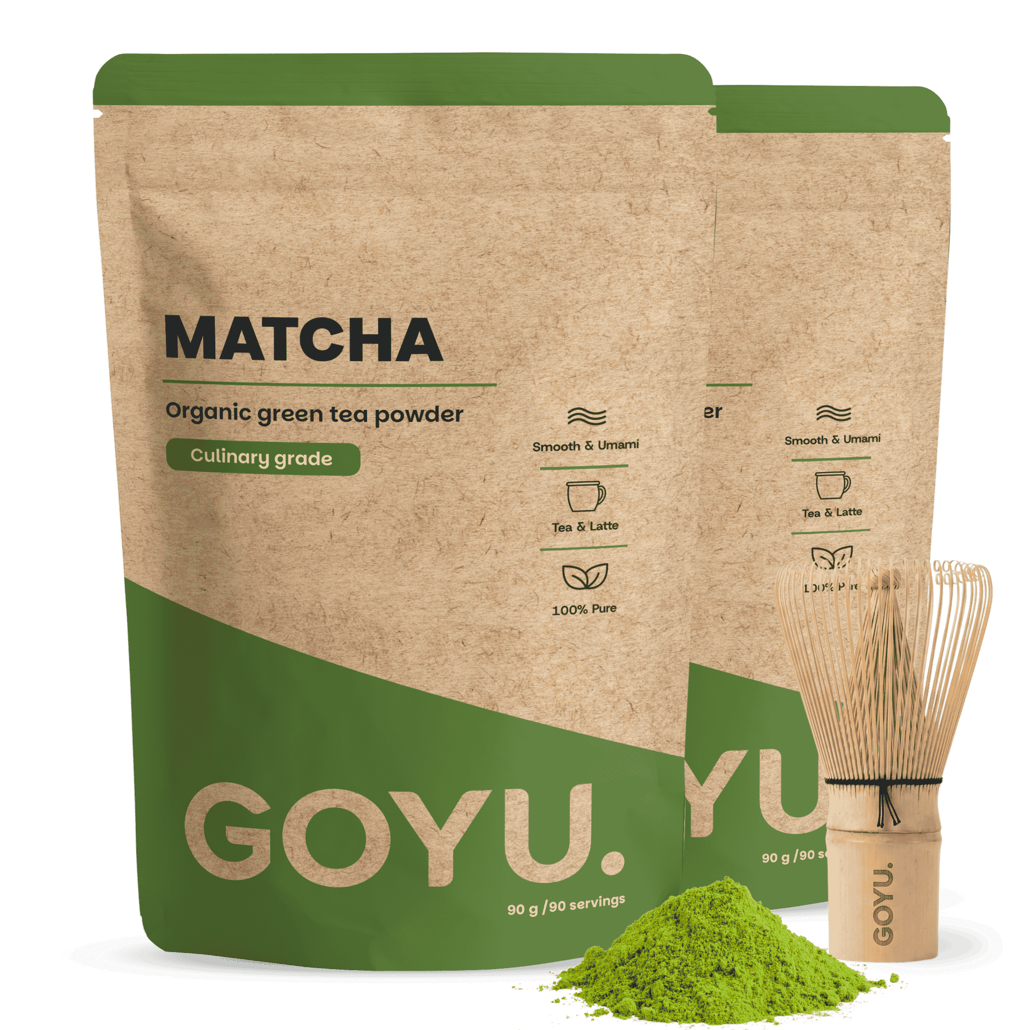 Matcha Poeder met Matcha Whisk