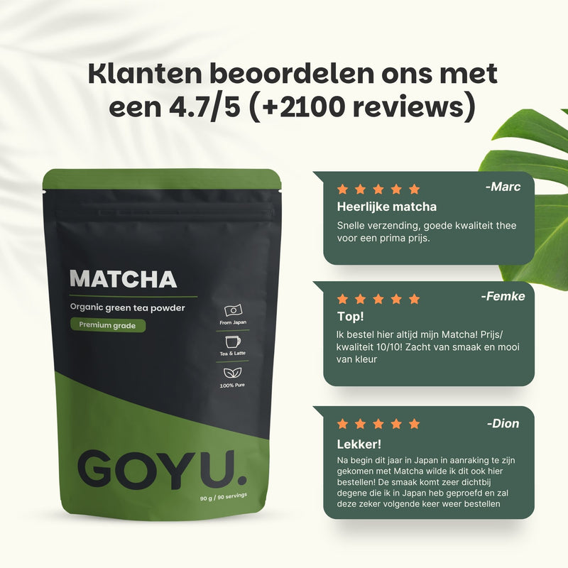 Biologische Premium Matcha Thee poeder goyu supplement superfood