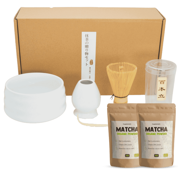 Matcha thee set wit goyu superfood supplement