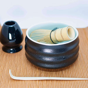 Matcha thee set zwart Whisk gebruik goyu superfood supplement