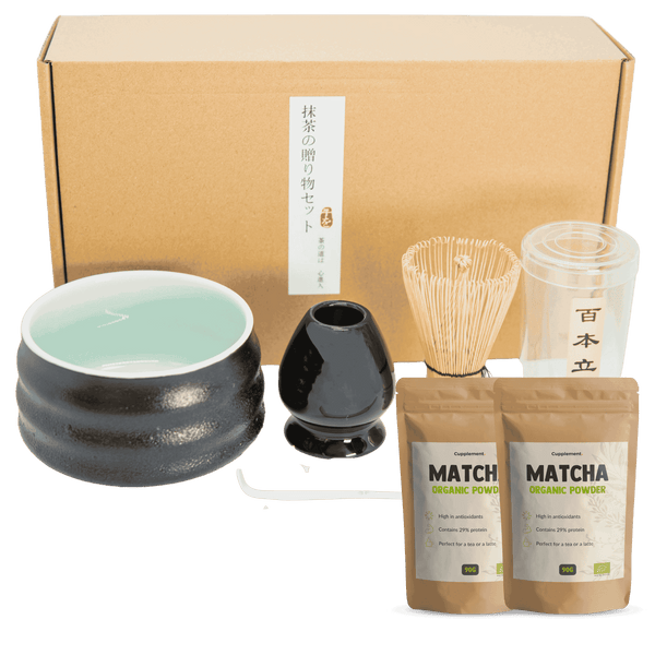 Matcha thee set zwart afleverpakket goyu superfood supplement