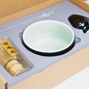 Matcha thee set zwart binnenkant goyu superfood supplement