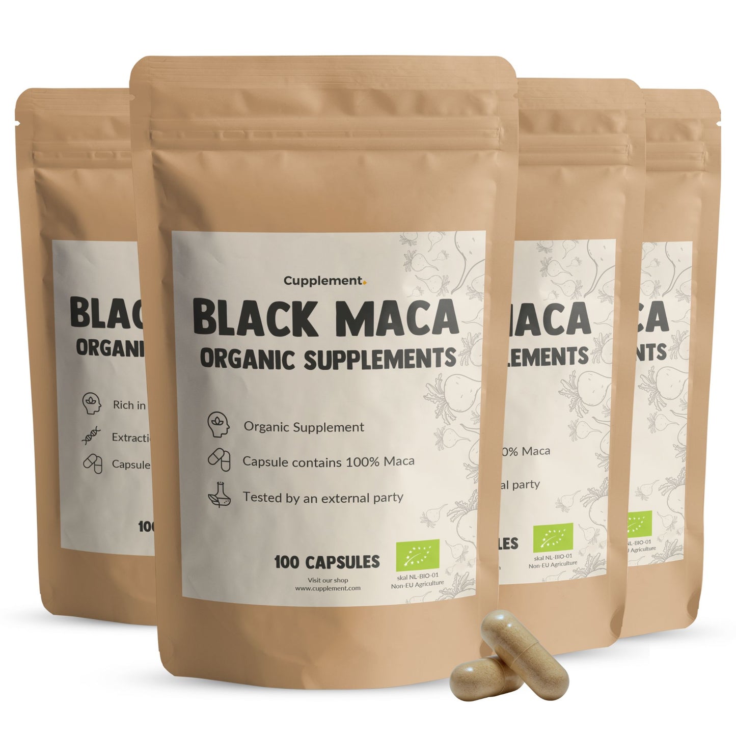 Zwarte Maca Capsules 500 mg Biologisch