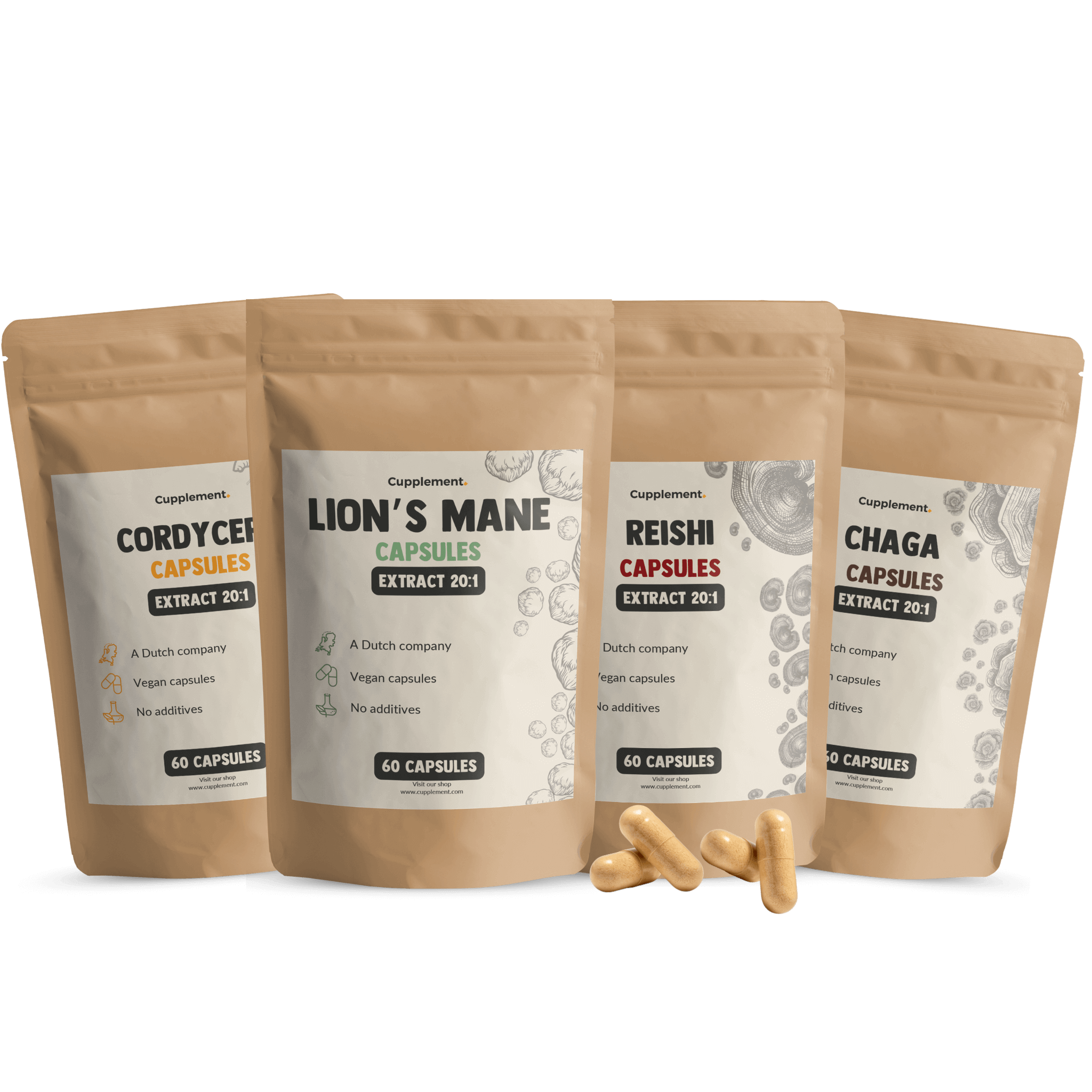 Multipack paddenstoelen extract capsules goyu supplement superfood