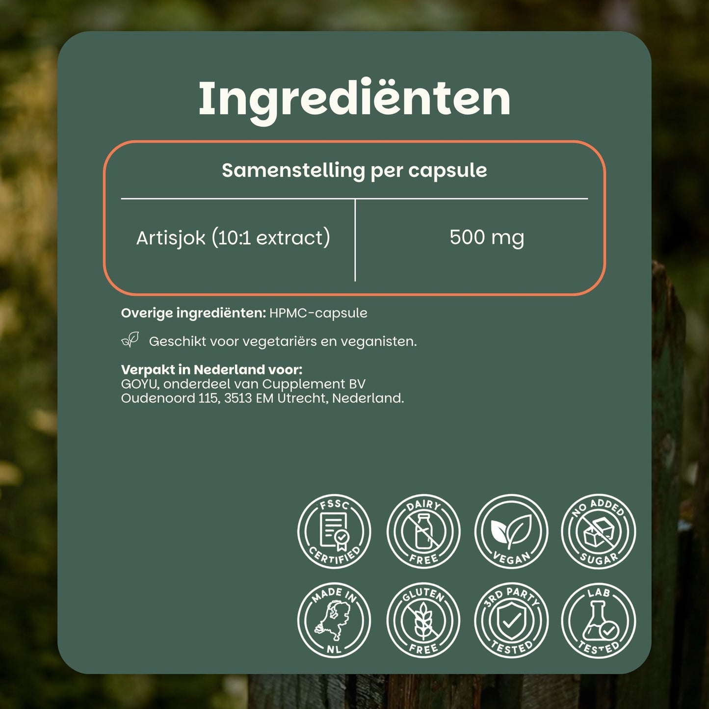 Artisjok extract capsules goyu supplement superfood