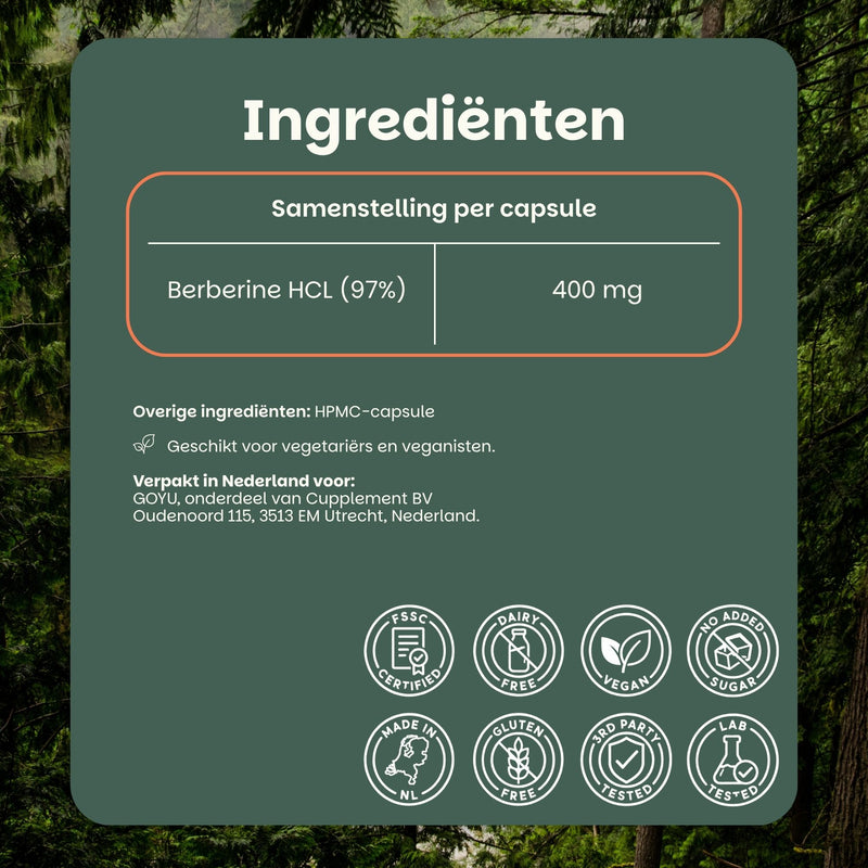Berberine ingrediënten 