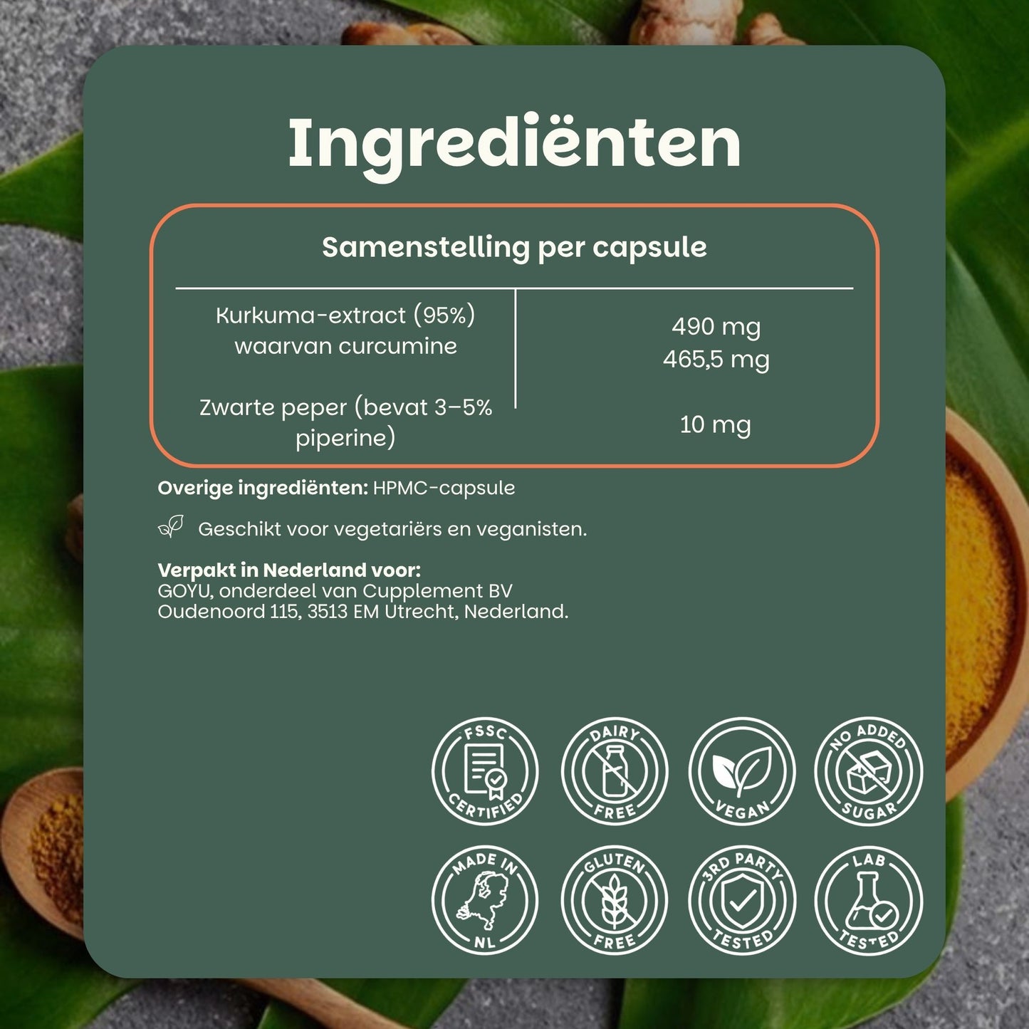 Kurkuma Curcumin extract goyu supplement superfood