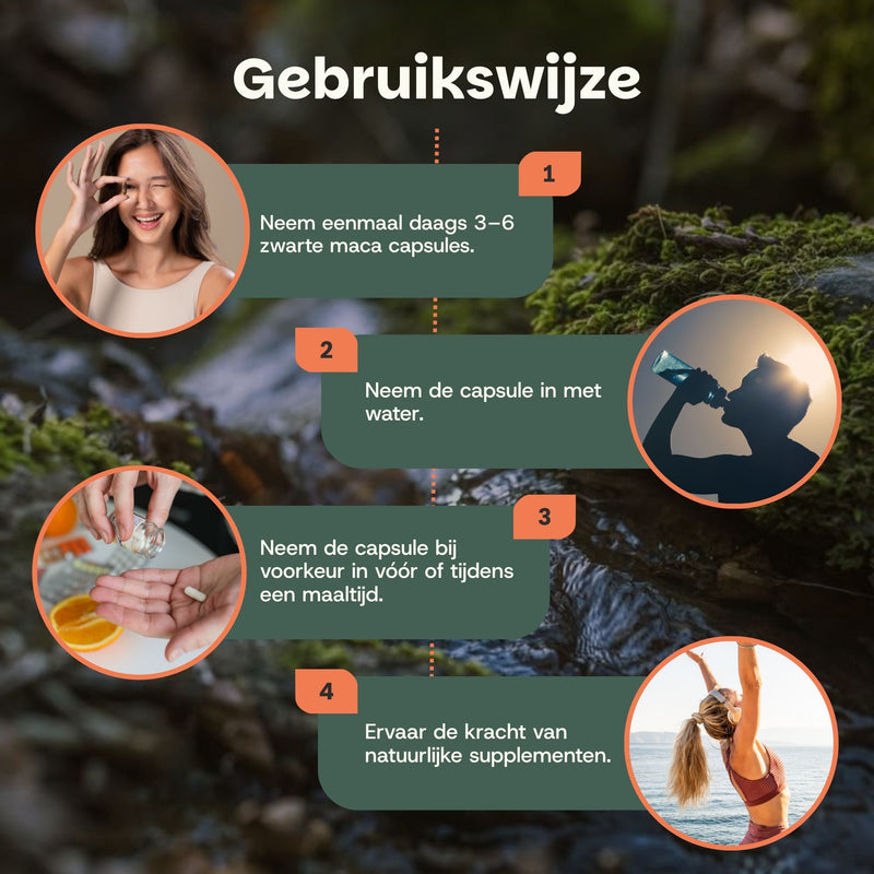 Biologisch Zwarte maca capsules goyu superfood supplement