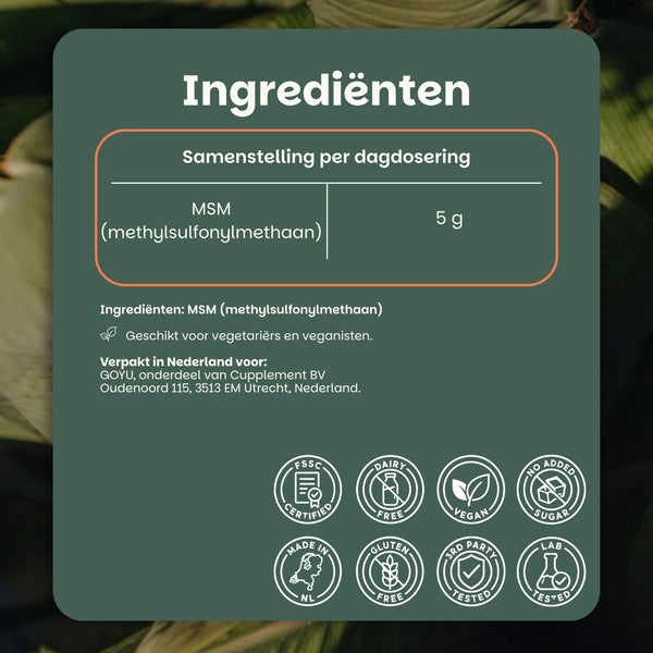 MSM poeder goyu superfood supplement