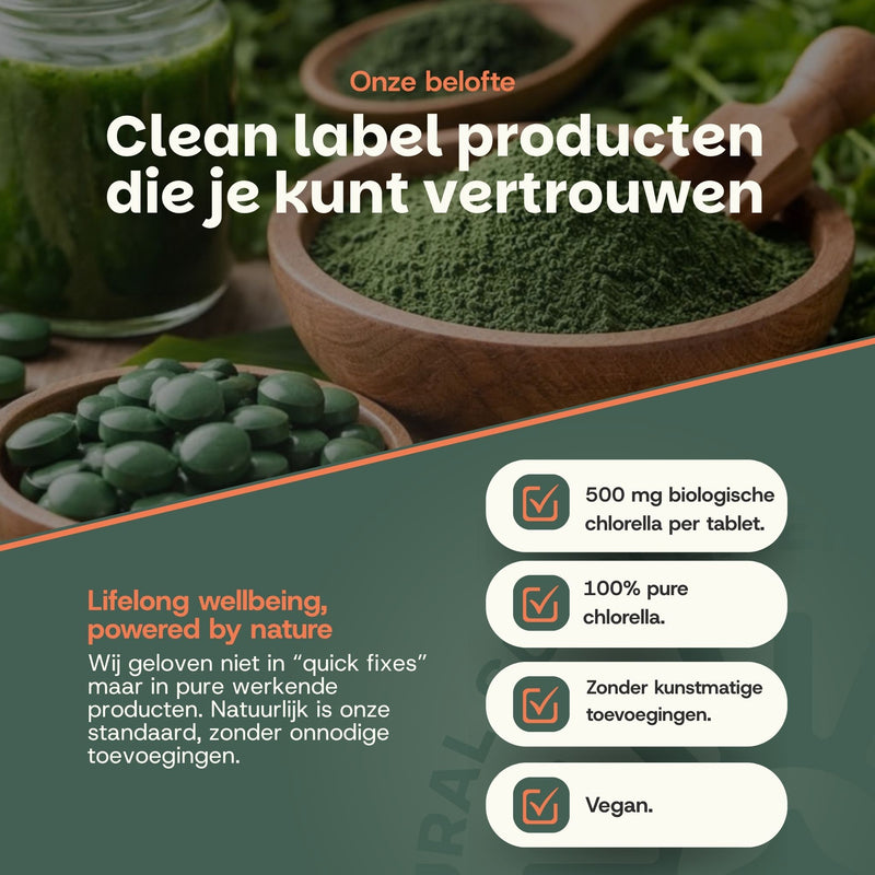 Biologische Chlorella tabletten goyu superfood supplement