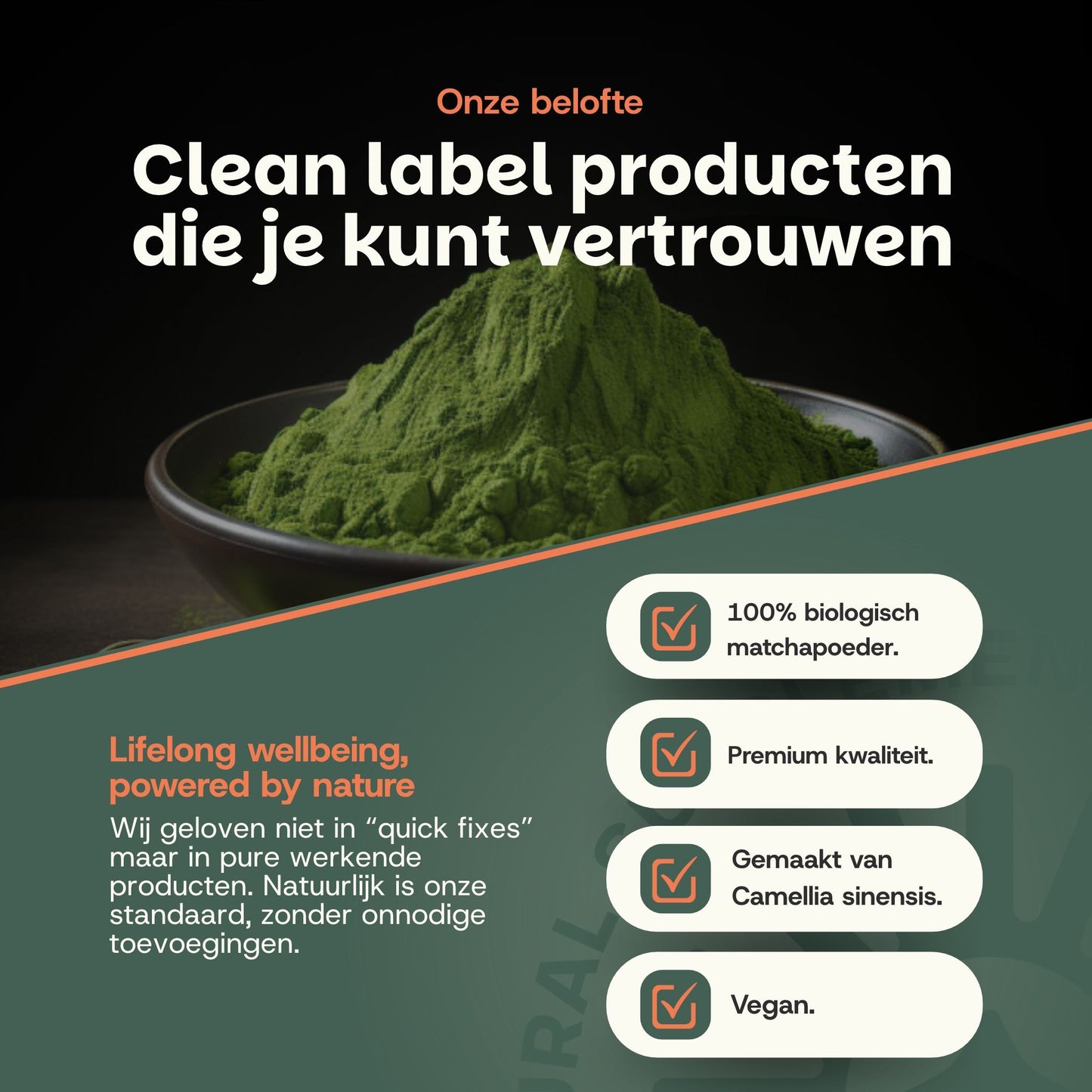 GOYU Matcha poeder premium infographic met productinformatie