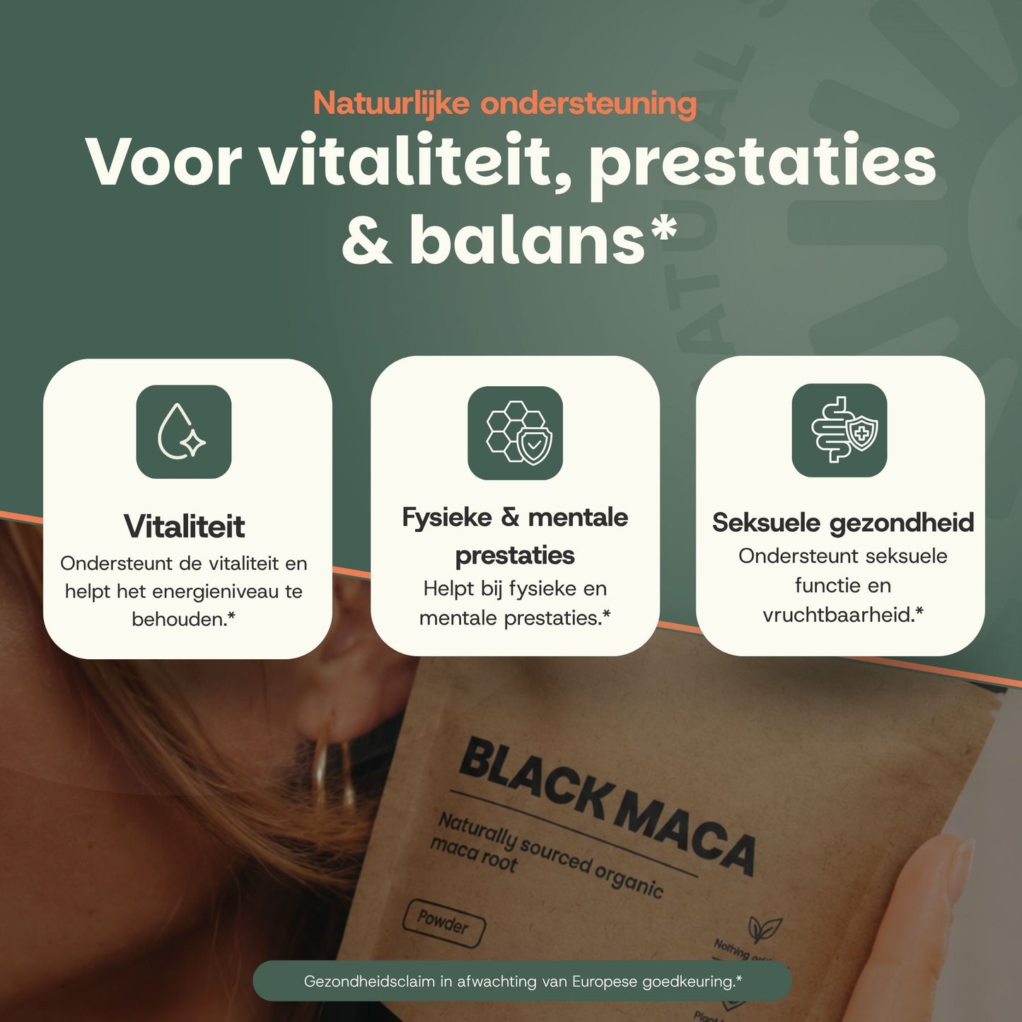 Biologische Zwarte maca poeder goyu superfood supplement