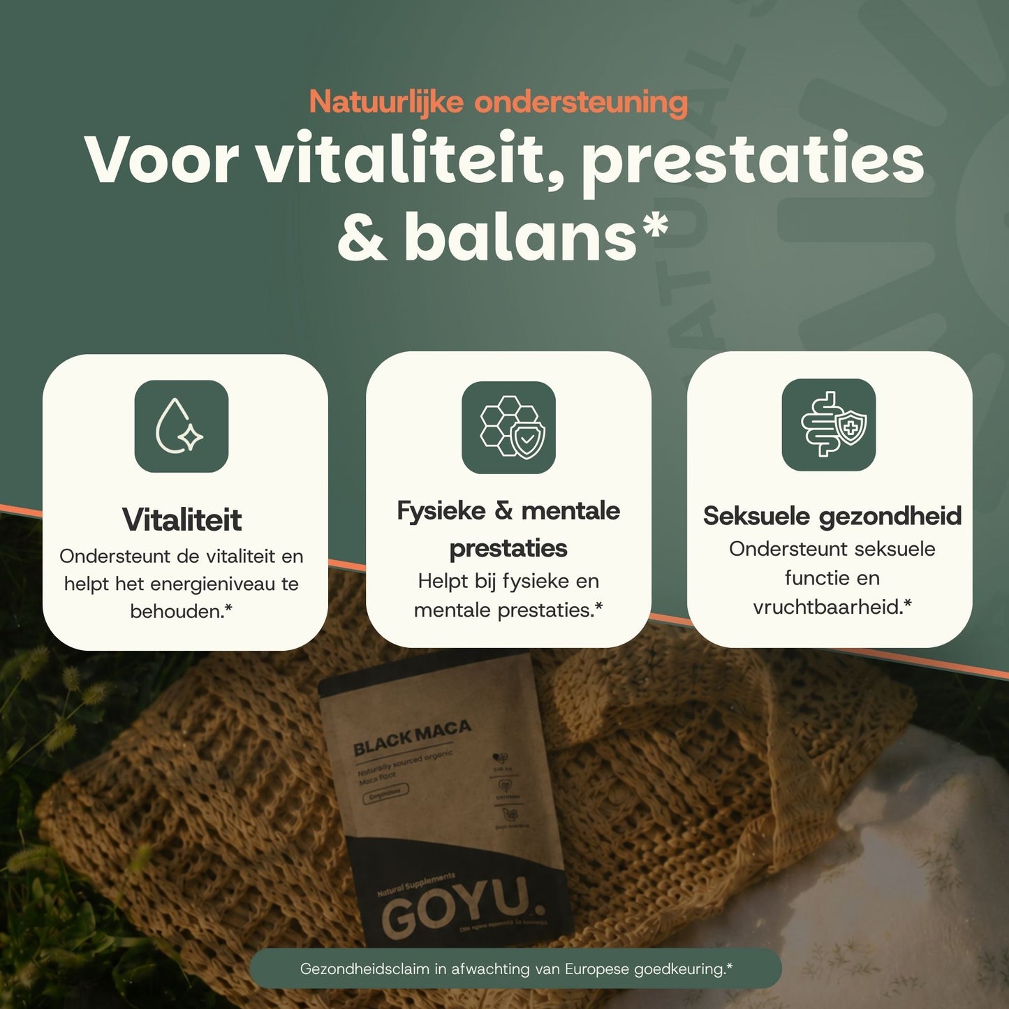 Biologisch Zwarte maca capsules goyu superfood supplement