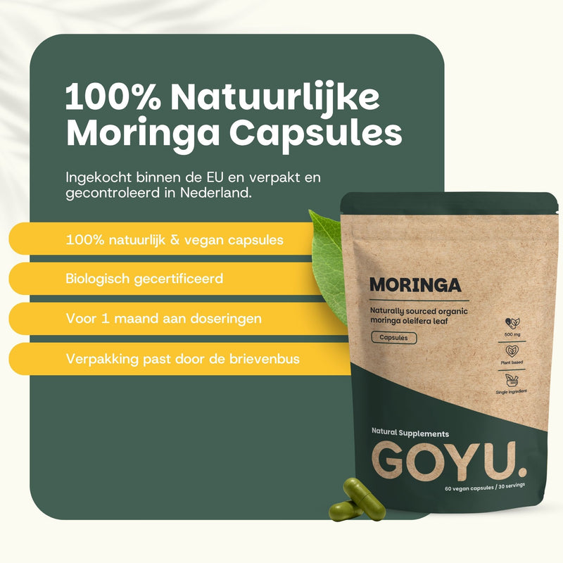 Biologische Moringa capsules goyu superfood supplement