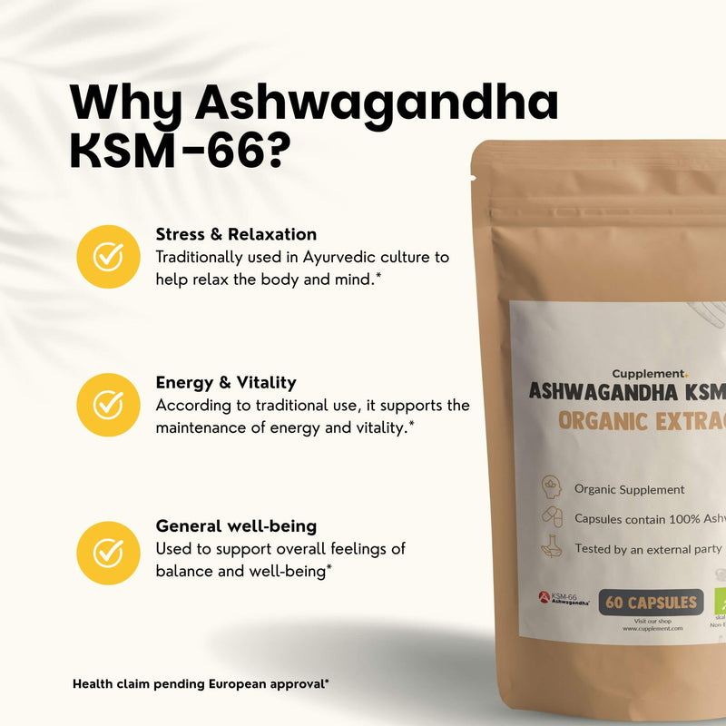 Organic Ashwagandha KSM-66 extract capsules goyu superfood supplement