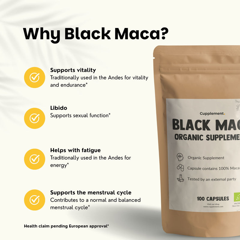 Organic Black Maca Capsules Goyu Superfood Supplement