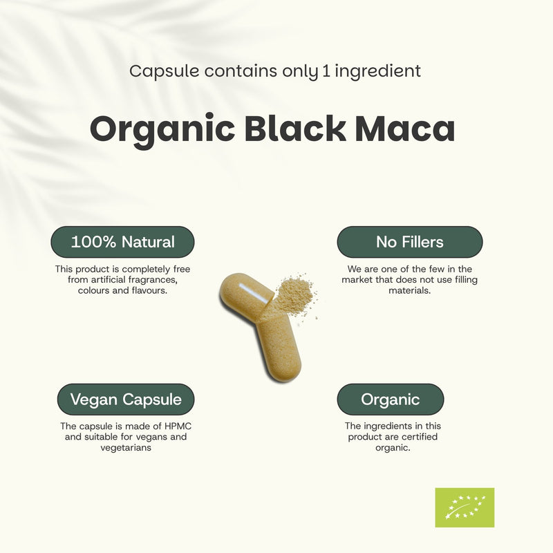 Organic Black Maca Capsules Goyu Superfood Supplement