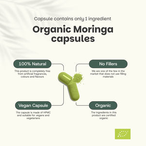 Organic Moringa capsules goyu superfood supplement