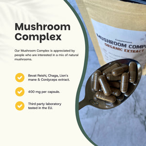 Organic Mushroom Complex Extract Capsules Goyu Superfood Supplement