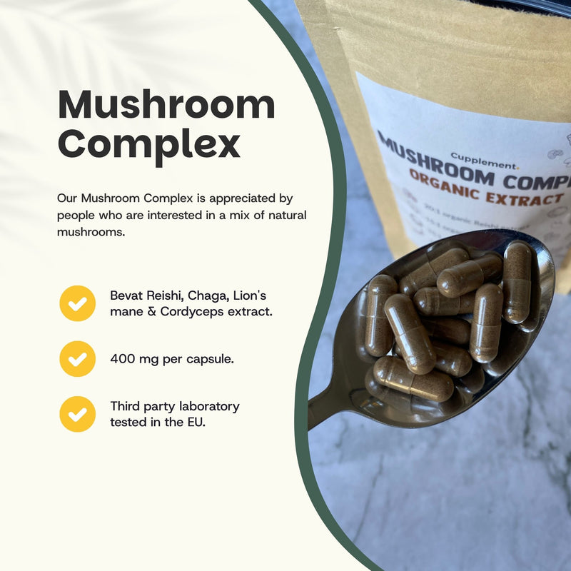 Organic Mushroom Complex Extract Capsules Goyu Superfood Supplement