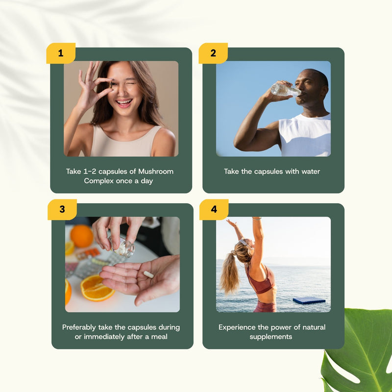 Organic Mushroom Complex Extract Capsules Goyu Superfood Supplement