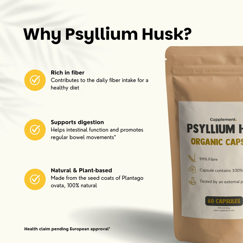 Organic Psyllium Fiber Capsules Goyu Superfood Supplement