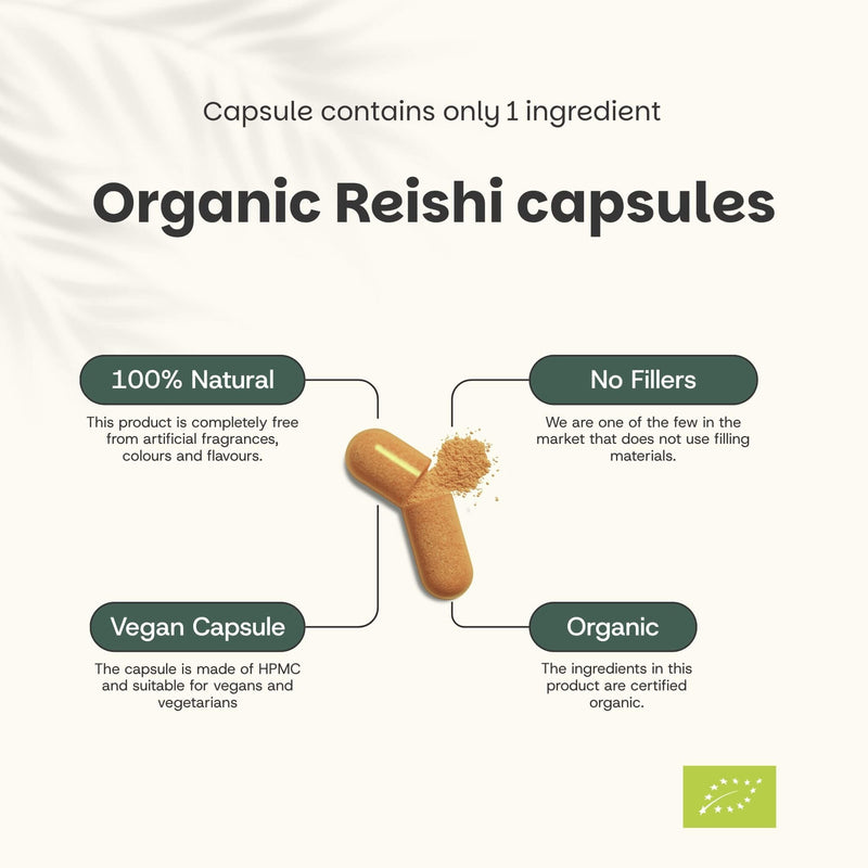Organic Reishi capsules goyu supplement superfood