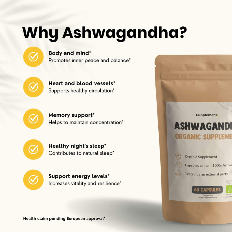 Organic ashwagandha capsules goyu supplement superfood