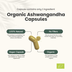 Organic ashwagandha capsules goyu supplement superfood
