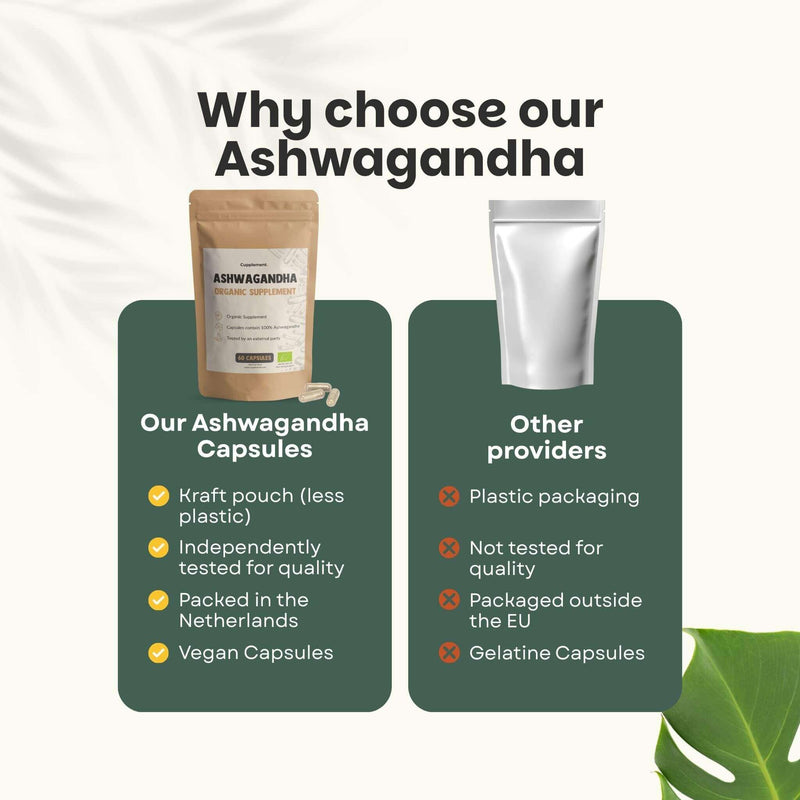 Organic ashwagandha capsules goyu supplement superfood